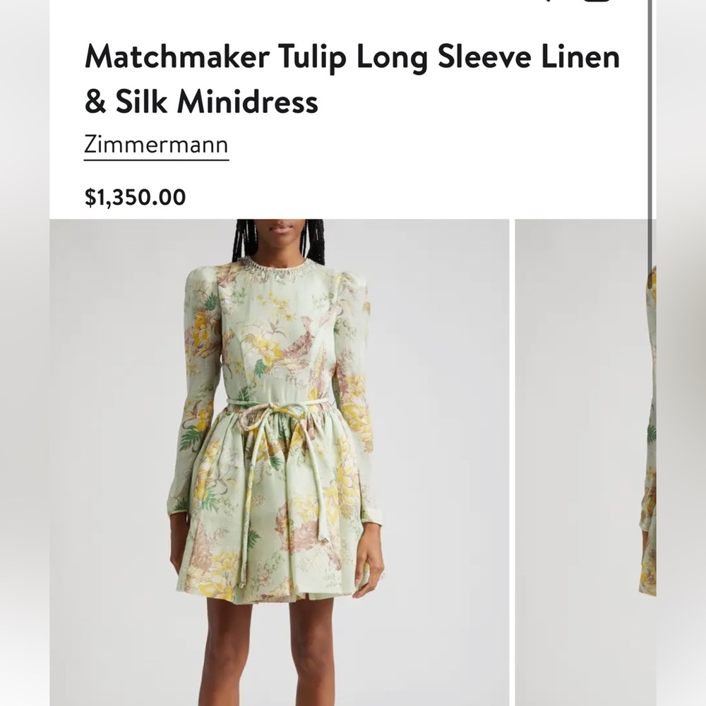 ZIMMERMANN matchmaker tulip mini floral dress